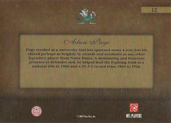 2007 Press Pass Legends - Legendary Legacy #12 Alan Page Back