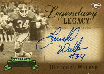 2007 Press Pass Legends - Legendary Legacy Autographs Gold #LL-HW Herschel Walker Front