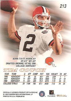 1999 SkyBox Premium #213 Tim Couch Back