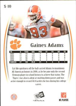 2007 Press Pass Legends - Silver #S-10 Gaines Adams Back