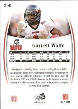 2007 Press Pass Legends - Silver #S-41 Garrett Wolfe Back