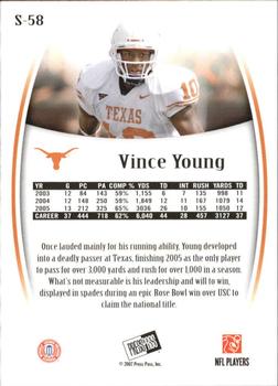 2007 Press Pass Legends - Silver #S-58 Vince Young Back