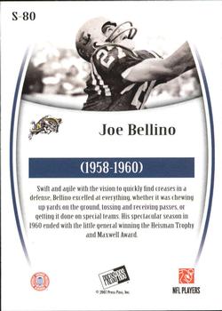 2007 Press Pass Legends - Silver #S-80 Joe Bellino Back