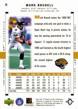 1999 SP Authentic #38 Mark Brunell Back
