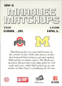2007 Press Pass SE - Marquee Matchups #MM-4 Ted Ginn Jr. / Leon Hall Back