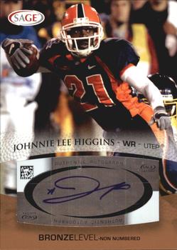 2007 SAGE - Autographs Bronze #A24 Johnnie Lee Higgins Front