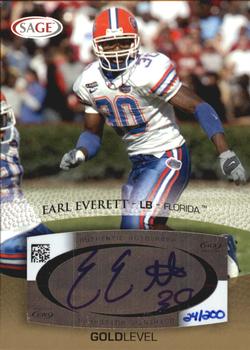 2007 SAGE - Autographs Gold #A16 Earl Everett Front
