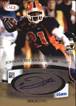 2007 SAGE - Autographs Gold #A24 Johnnie Lee Higgins Front