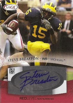 2007 SAGE - Autographs Red #A8 Steve Breaston Front