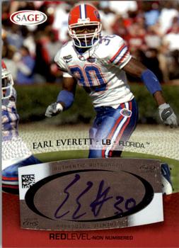 2007 SAGE - Autographs Red #A16 Earl Everett Front