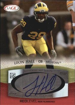 2007 SAGE - Autographs Red #A22 Leon Hall Front