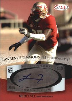 2007 SAGE - Autographs Red #A55 Lawrence Timmons Front