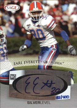 2007 SAGE - Autographs Silver #A16 Earl Everett Front