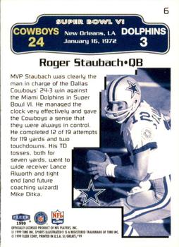1999 Sports Illustrated #6 Roger Staubach Back