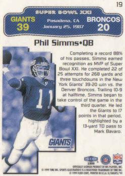 1999 Sports Illustrated #19 Phil Simms Back