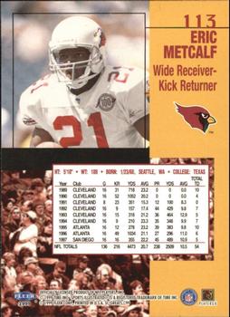 1999 Sports Illustrated #113 Eric Metcalf Back