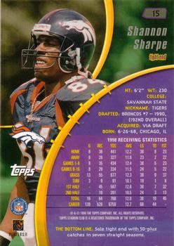 1999 Stadium Club #15 Shannon Sharpe Back