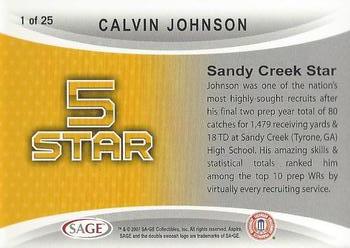 2007 SAGE Aspire - 5 Star #1 Calvin Johnson Back