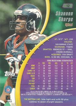 1999 Stadium Club Chrome #12 Shannon Sharpe Back