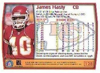 1999 Topps #128 James Hasty Back