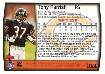 1999 Topps #163 Tony Parrish Back