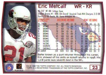 1999 Topps #23 Eric Metcalf Back