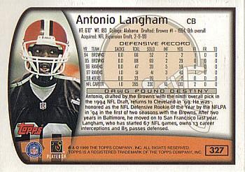 1999 Topps #327 Antonio Langham Back