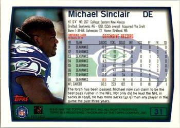 1999 Topps #31 Michael Sinclair Back