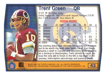 1999 Topps #43 Trent Green Back
