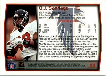 1999 Topps #83 O.J. Santiago Back