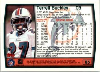 1999 Topps #85 Terrell Buckley Back