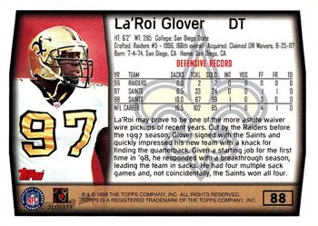 1999 Topps #88 La'Roi Glover Back