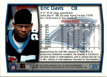 1999 Topps #89 Eric Davis Back