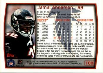 1999 Topps #100 Jamal Anderson Back