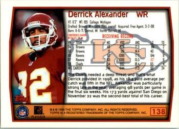 1999 Topps #138 Derrick Alexander Back
