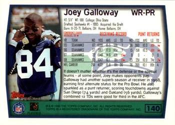 1999 Topps #140 Joey Galloway Back