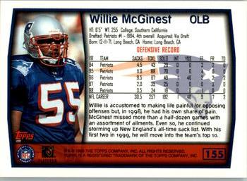 1999 Topps #155 Willie McGinest Back