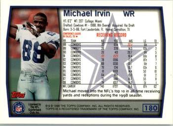 1999 Topps #180 Michael Irvin Back