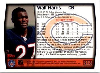 1999 Topps #213 Walt Harris Back