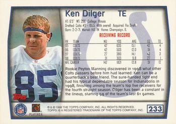 1999 Topps #233 Ken Dilger Back