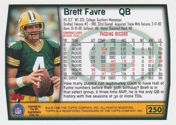 1999 Topps #250 Brett Favre Back