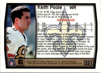 1999 Topps #251 Keith Poole Back