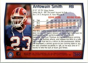 1999 Topps #260 Antowain Smith Back