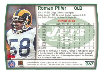 1999 Topps #267 Roman Phifer Back