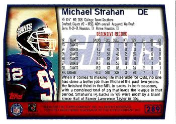 1999 Topps #289 Michael Strahan Back