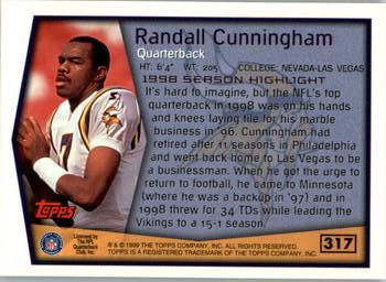 1999 Topps #317 Randall Cunningham Back