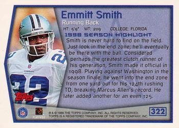 1999 Topps #322 Emmitt Smith Back