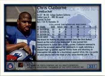 1999 Topps #331 Chris Claiborne Back