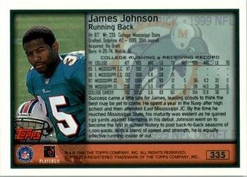 1999 Topps #335 James Johnson Back