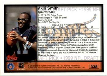 1999 Topps #338 Akili Smith Back